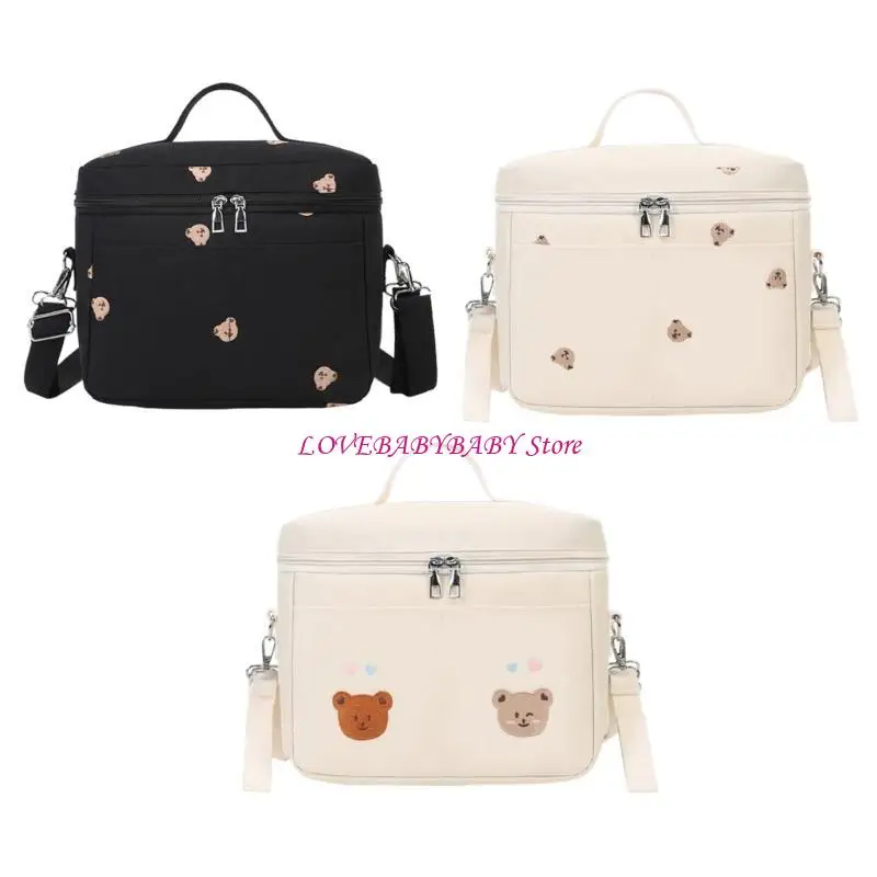

Mom Bag Embroidery Bear Travel Bag Kids Bottle Toy Bag Maternity Bag 4XBC