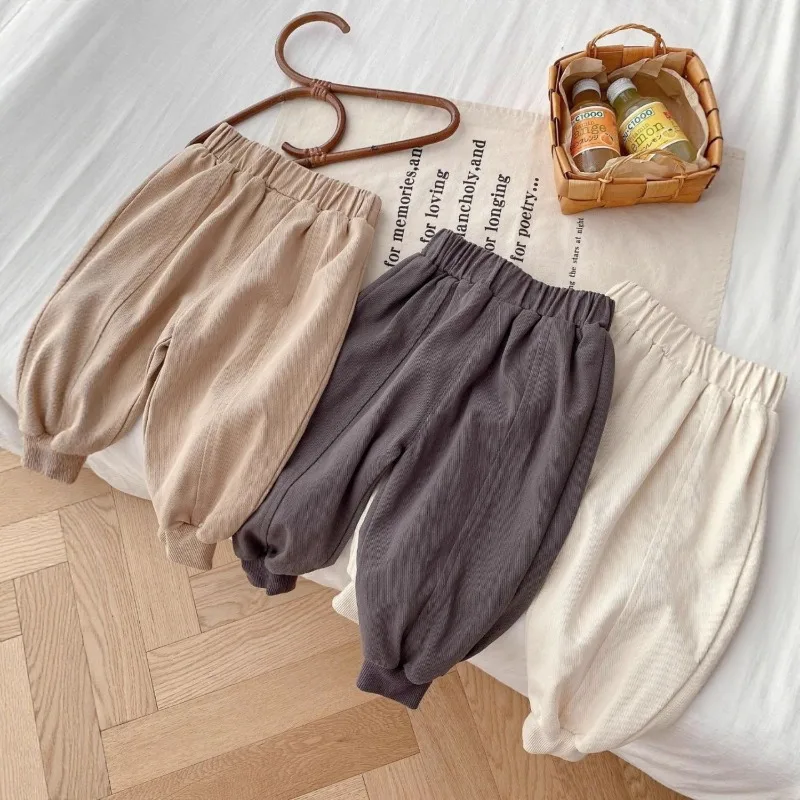 2026 Autumn Bellbell Infant Boys Pants Solid Elastic Waist 1-4Yrs Kids Little Boys Trousers Casual Toddler Babys Boys Harem Pant