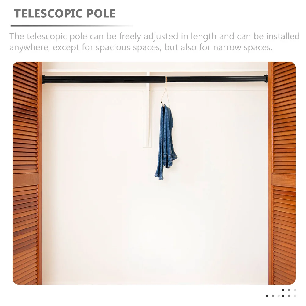 

2Pcs Curtain Tension Rod Telescopic Adjustable Extendable Multipurpose Clothes Drying Rail Door Shower Rod Heavy Duty