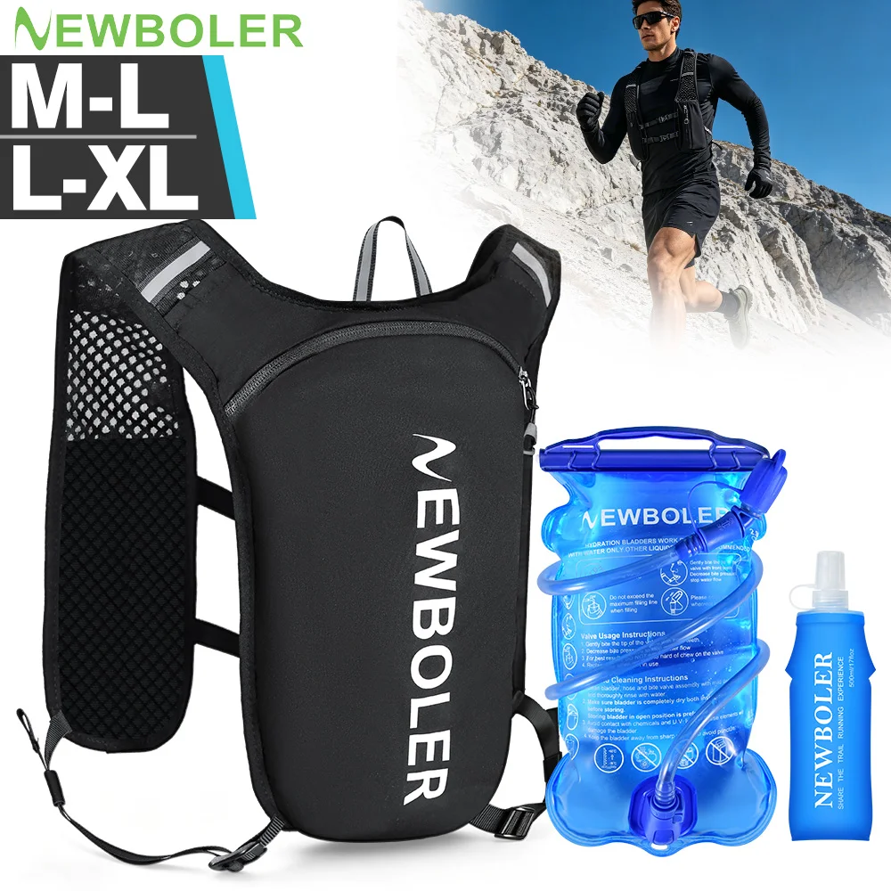 

NEWBOLER M-L/L-XL Running Vest Unisex Water-Resistant Breathable Backpack for Running Hiking Cycling Trails Marathons