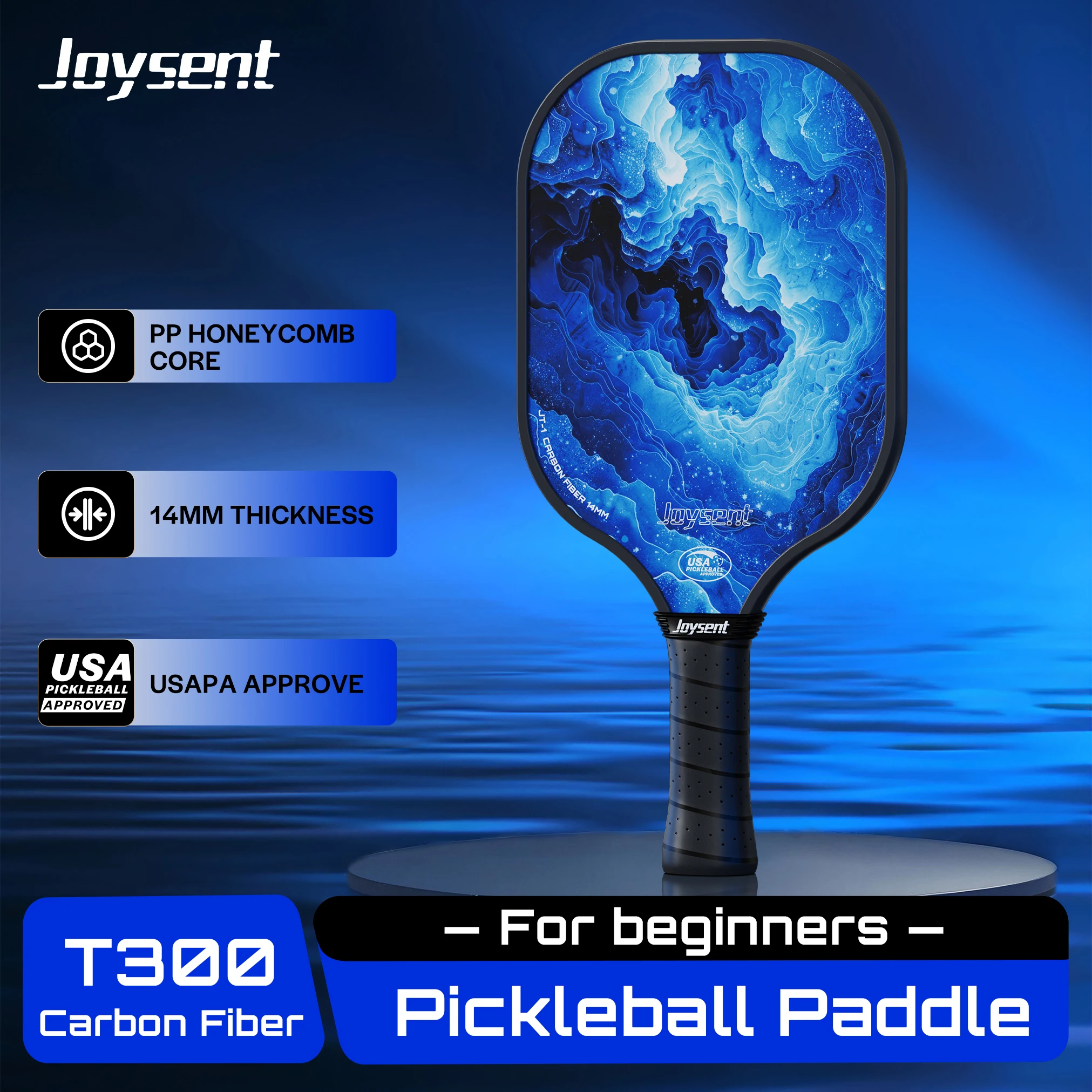 

Joysent USAPA Approve Pickleball Paddle T300 Carbon Fiber PP Honeycomb 14mm Pickleball Racket Ultralight For Beginner Men Women