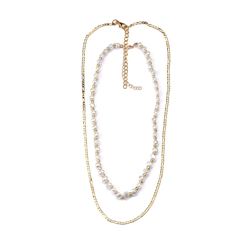 New creative item decoration imitation necklace, personalized trend fashion double-layer sweater chain
