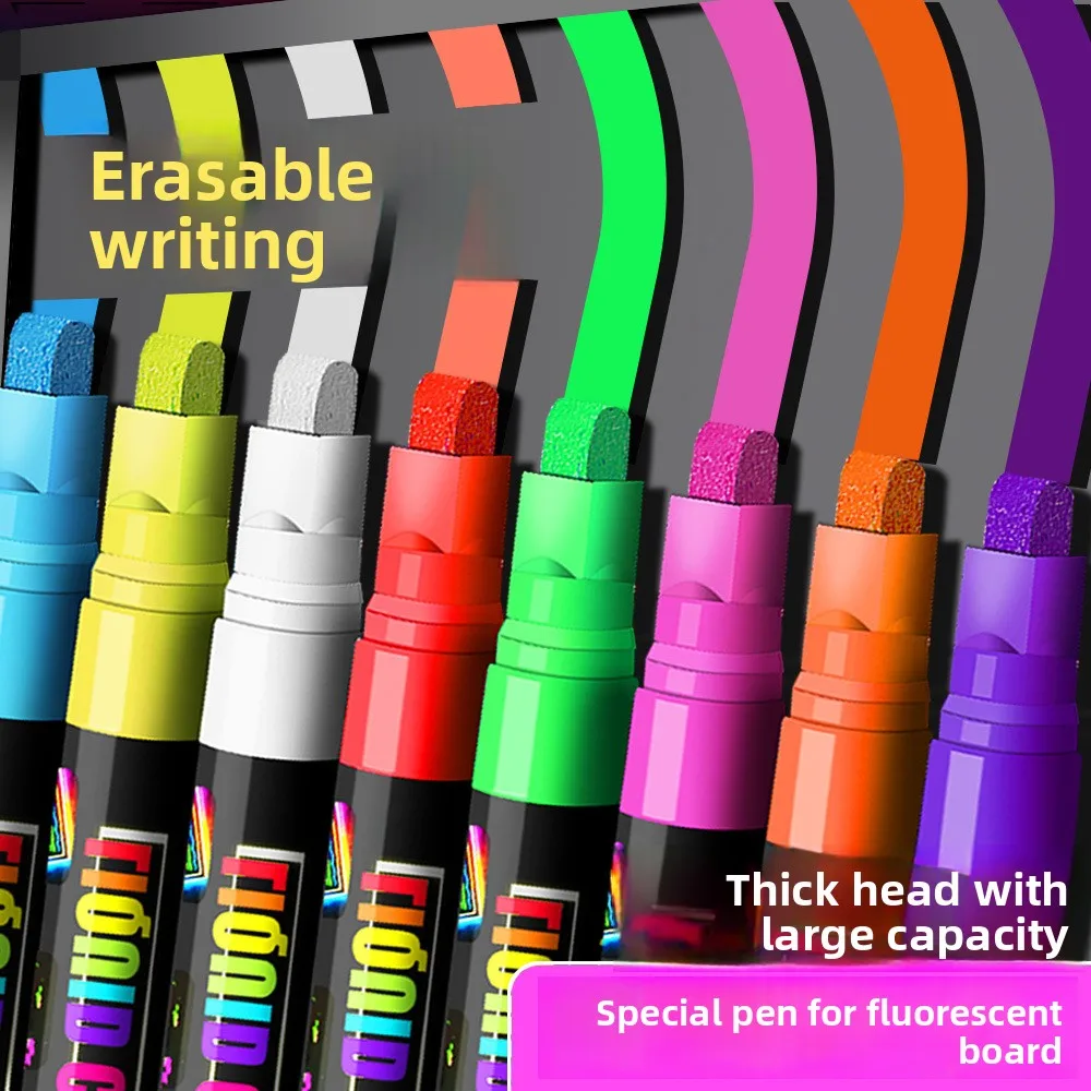 

Fluorescent board special pen, flat head, erasable, luminous electronic billboard light board, blackboard, graffiti liquid chalk