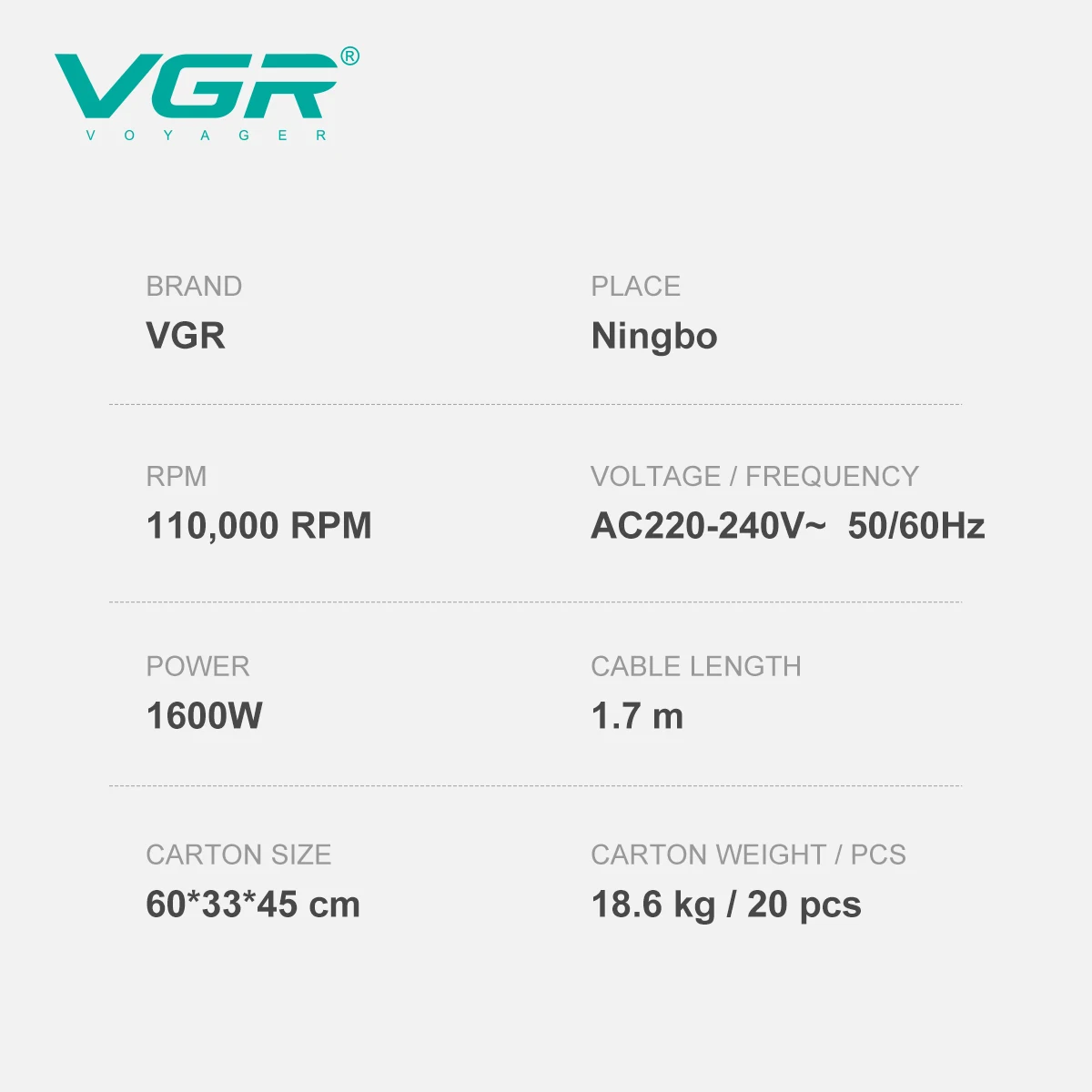 VGR фен для волос 110000 об/мин Малошумный фен Модернизированный Безлистный фен Горячая распродажа Профессиональный Фен Лучший Уход за волосами с отрицательными ионами Инструменты для парикмахерских V-445