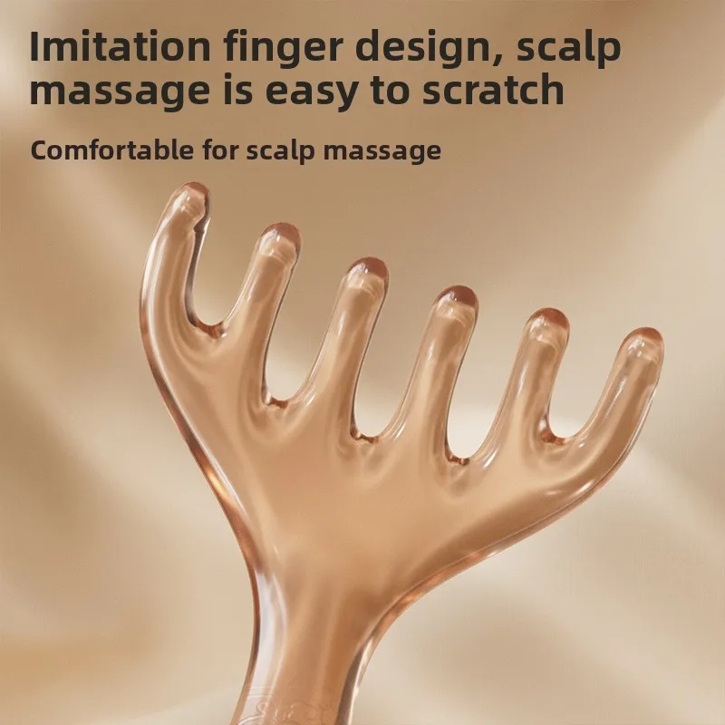 مشط قرن الوعل الغزلان، مشط صغير، مشط تدليك بخمسة أصابع، أمشاط أدوات العناية بالشعر للتدليك المضاد للكهرباء الساكنة