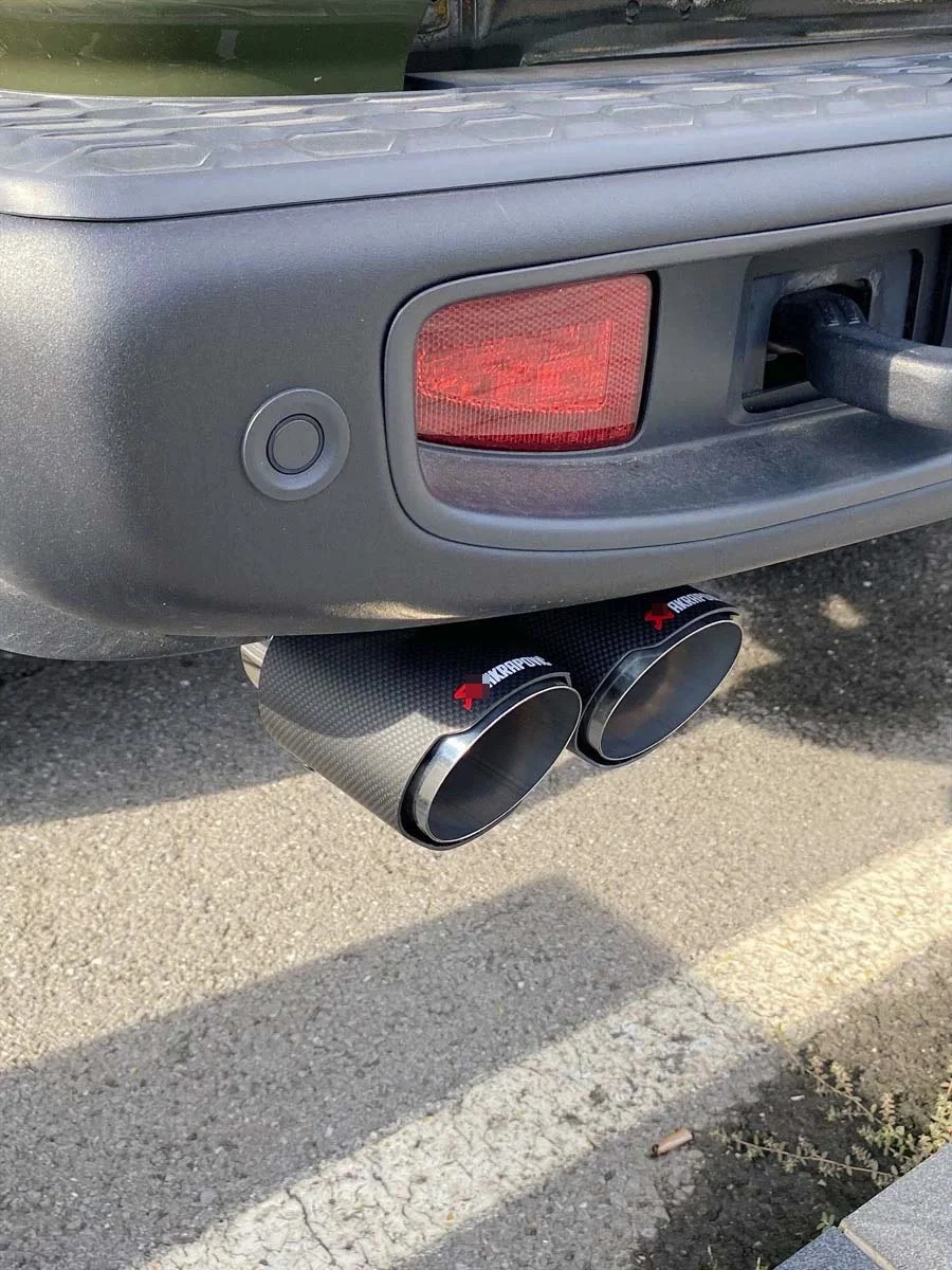 Real carbon fiber  akrapo matte exhaust pipe fit for universal car dual Y type tips for Jeep Toyota etc car accessories