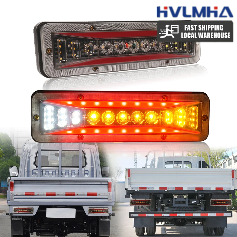 2pcs Trailer Truck Tail Lights 12V  Turn Signal Reverse Brake LED Lamp Boat Vehicles Lorry Rear Light Bus Campers Tractor Car