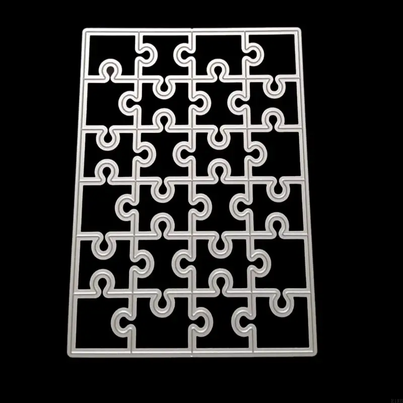 R1WB Puzzle Metal Cutting Dies Stensil Diy Scrapbooking Album Kartu Kertas Template Cetakan Dekorasi Kerajinan