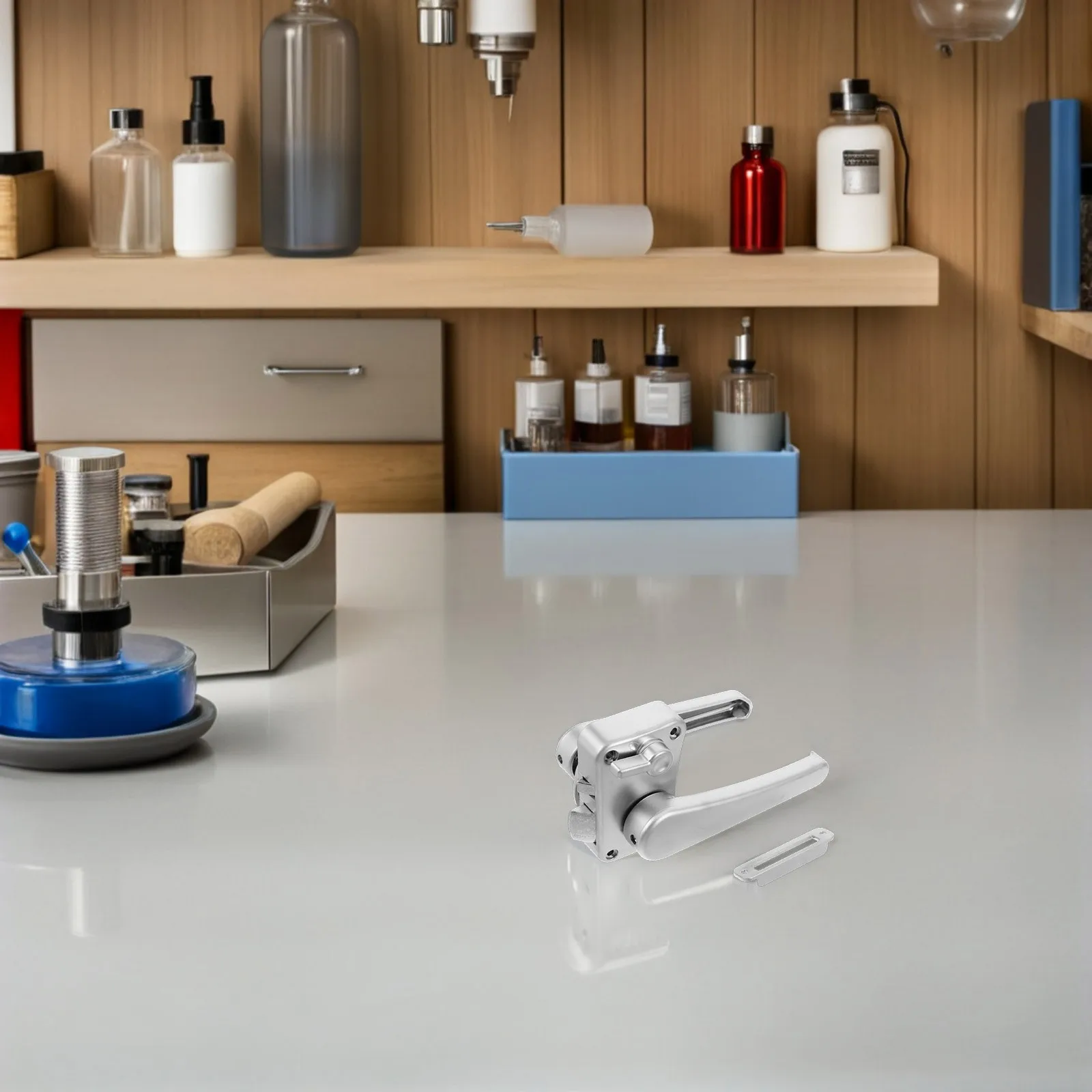 

1Set Rv Door Lock Bathroom Privacy Handle Keyless Travel Trailer Toilet Entry Knob Camper Replacement Rv Toilet Door Lock