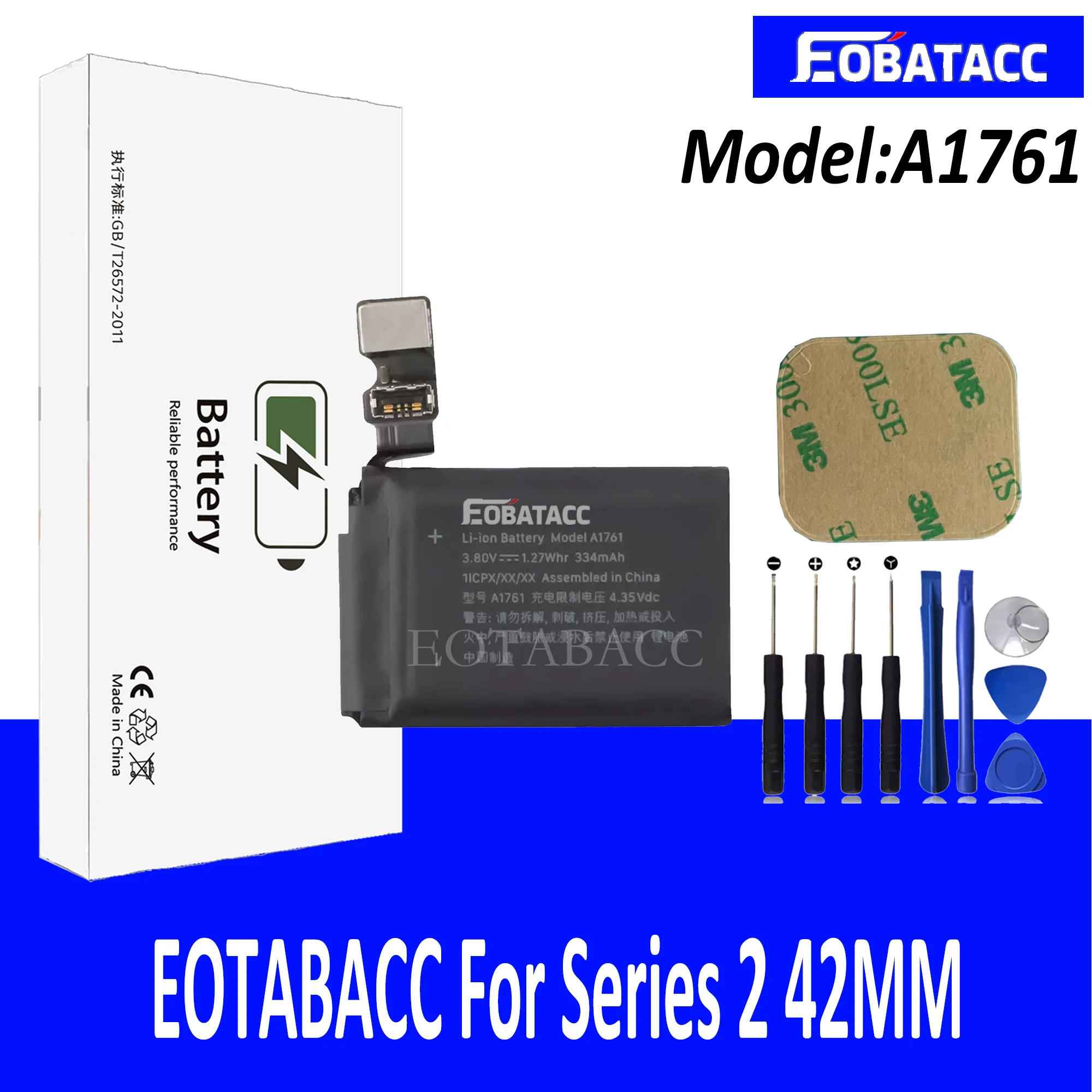 

EOTABACC Battery A1761 For Apple Watch Series 2 42mm A1761 A1758 A1769 Battery 334mAh+ Free Tools