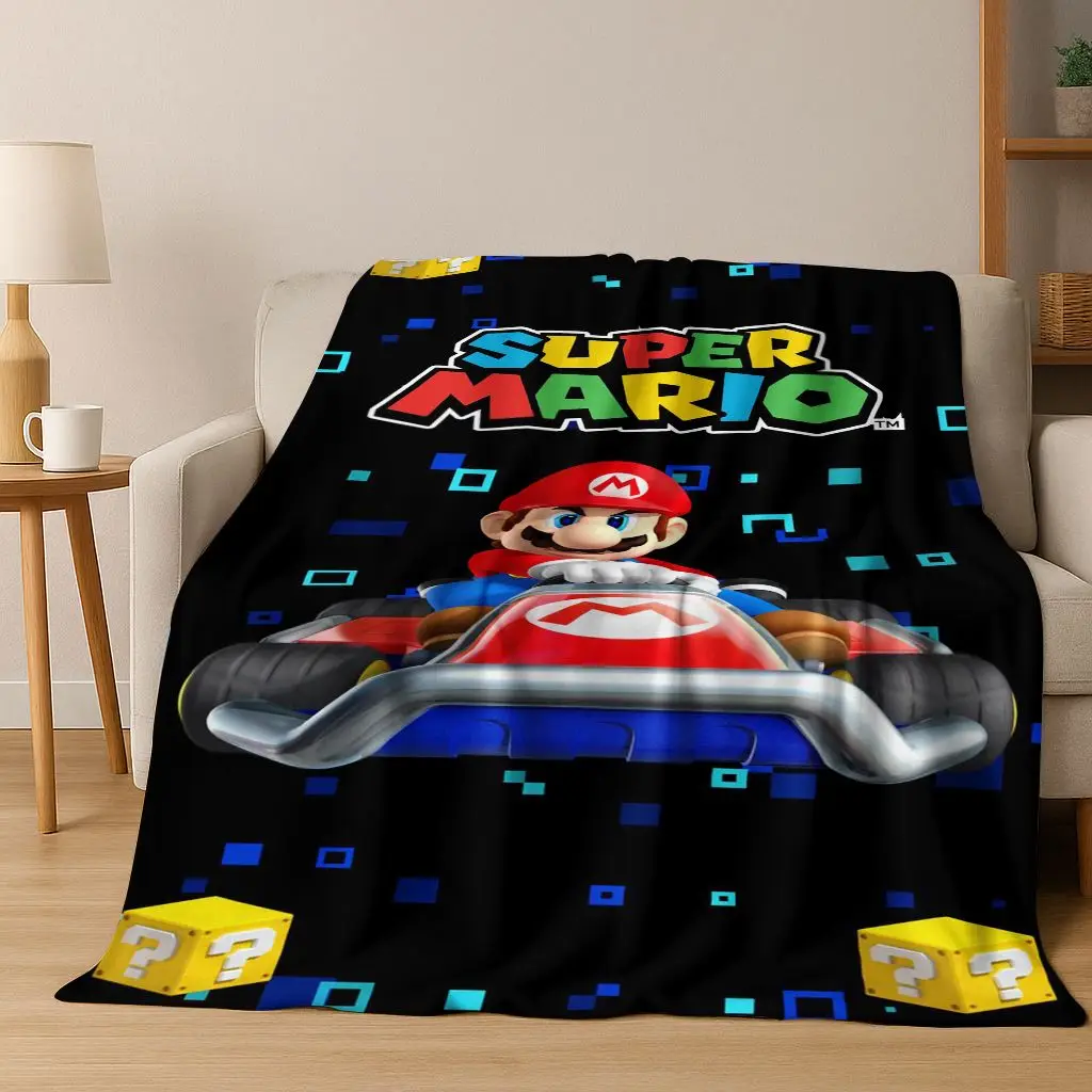 ثلاثية الأبعاد سوبر ماريو بروس الكرتون لطيف الطفل الفانيلا بطانية لينة بطانية دافئة لغرفة النوم غرفة المعيشة السرير السفر التخييم نزهة هدية #2