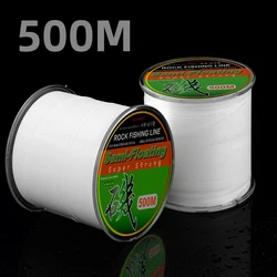 Ligne de pêche semi-flottante en nylon monofilament blanc, pôle de leurre de mer de roche, accessoires de haute qualité, degré d'usure, 500m