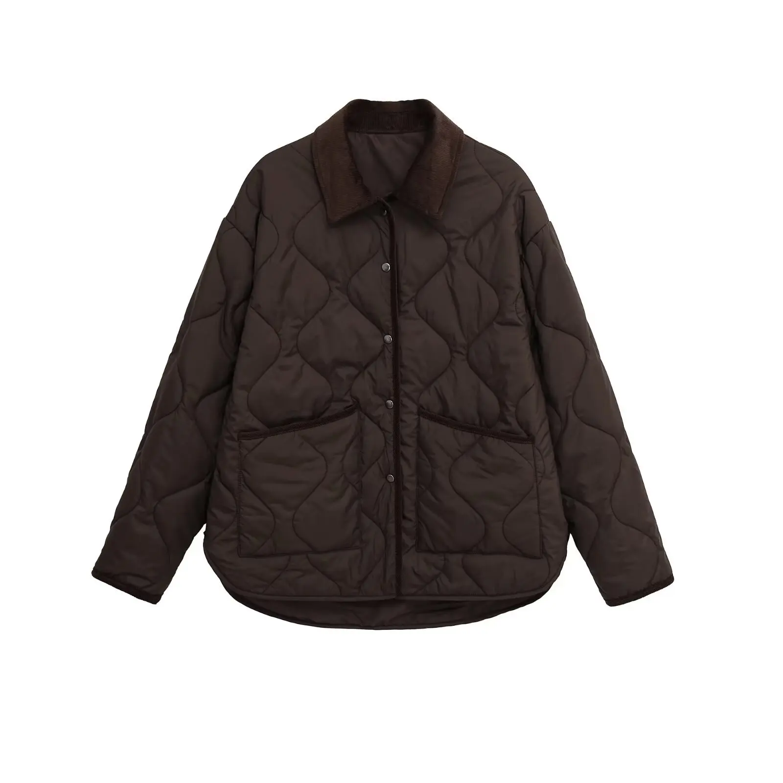 

2026 осень-зима женское повседневное легкое хлопковое пальто осень-зима новая мода свободная верхняя одежда с отложным воротником