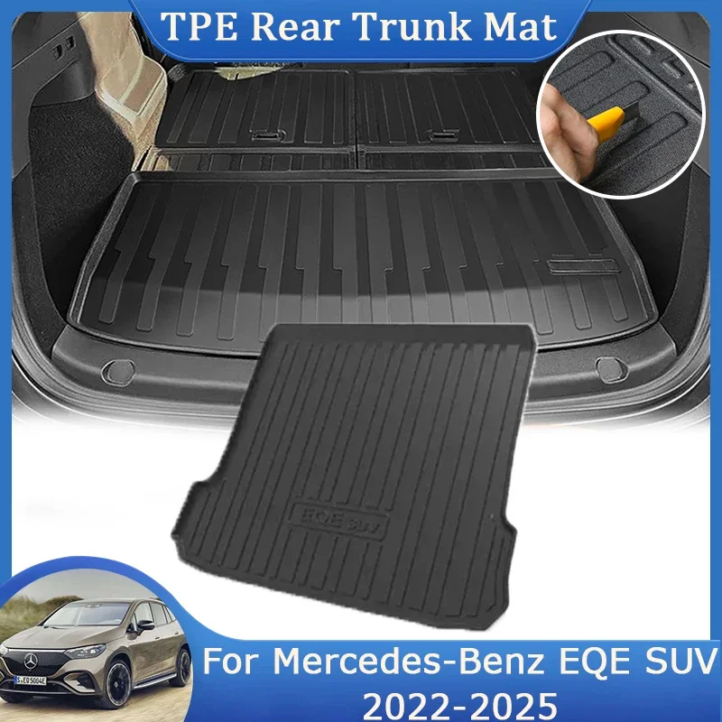 

For Mercedes-Benz EQE SUV 2022 2023 2024 2025 TPE Rear Trunk Mats Waterproof Luggage Pad Liner Carpet Car Interior Accessories