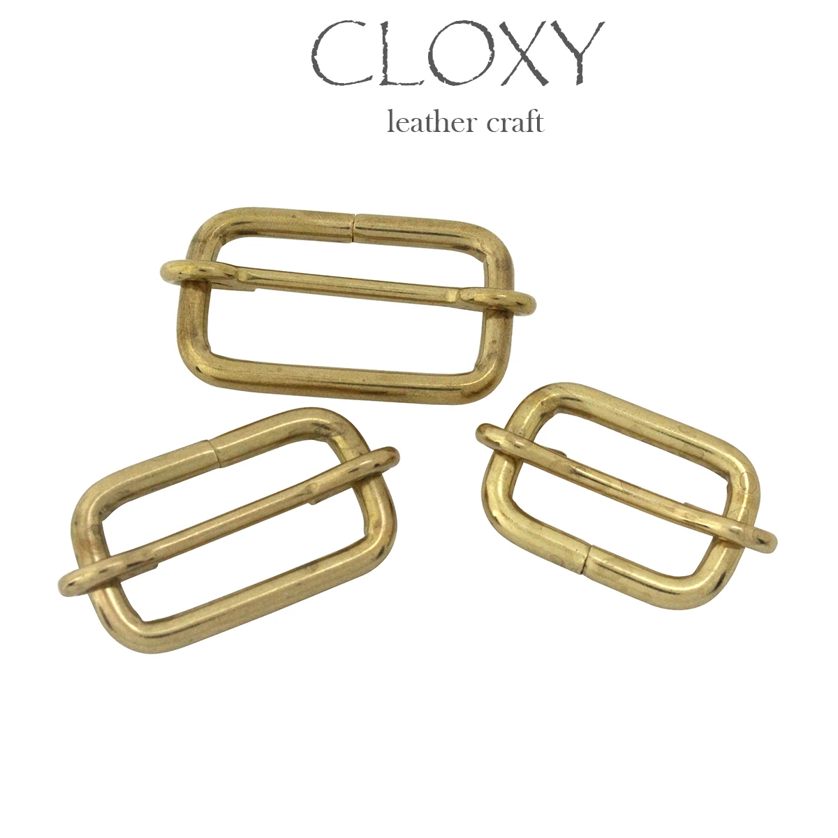 1x Brass Tri-glides Bar Buckle Slider Sliding Center Bar Strap Adjuster Buckle for Leather Craft Bag Shoulder Belt Strap Webbing