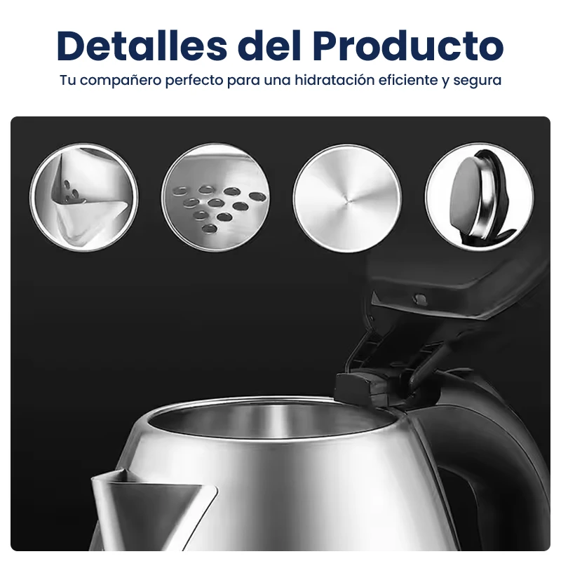 Iruibo 2L الفولاذ المقاوم للصدأ غلاية كهربائية سريع الغليان سخان مياه مكافحة الصدأ المواد المنزل المطبخ الشاي صانع القهوة السيارات اغلاق #4