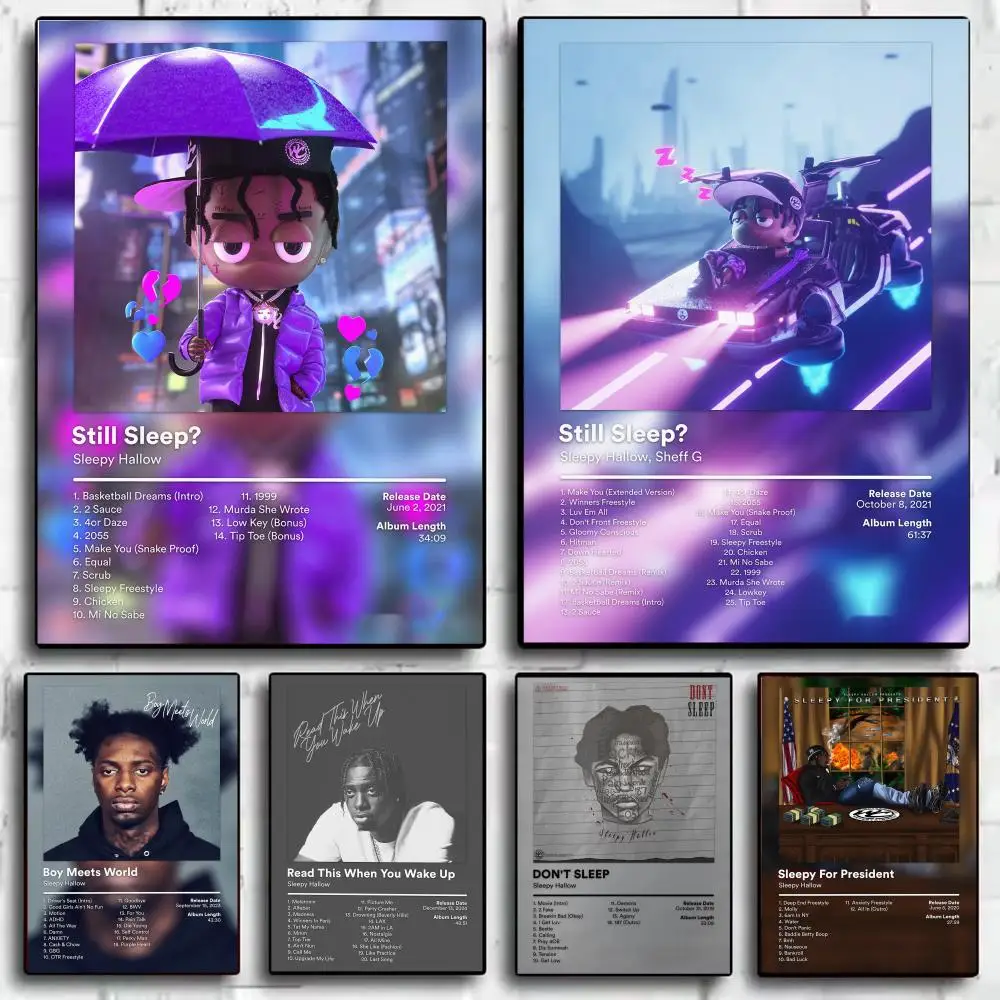 Rapper S-Sleepy Hallow Music Album Poster Aesthetic Wall Art Print Modern Bedroom Living Room Decor Trendy Gift