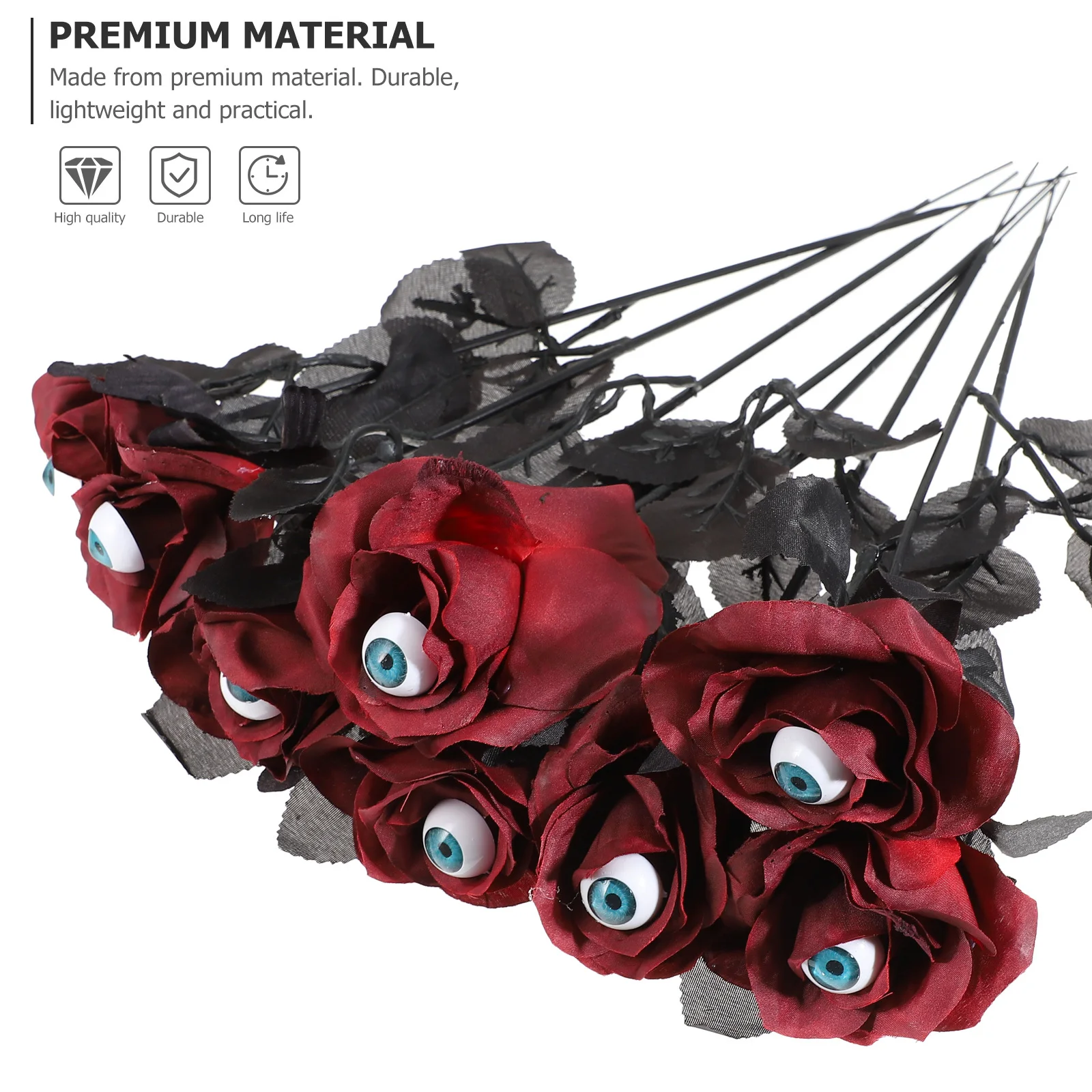 

8 PCS Halloween Eyeball Roses Artificial with Eyeballs Fake Decoration Decorations
