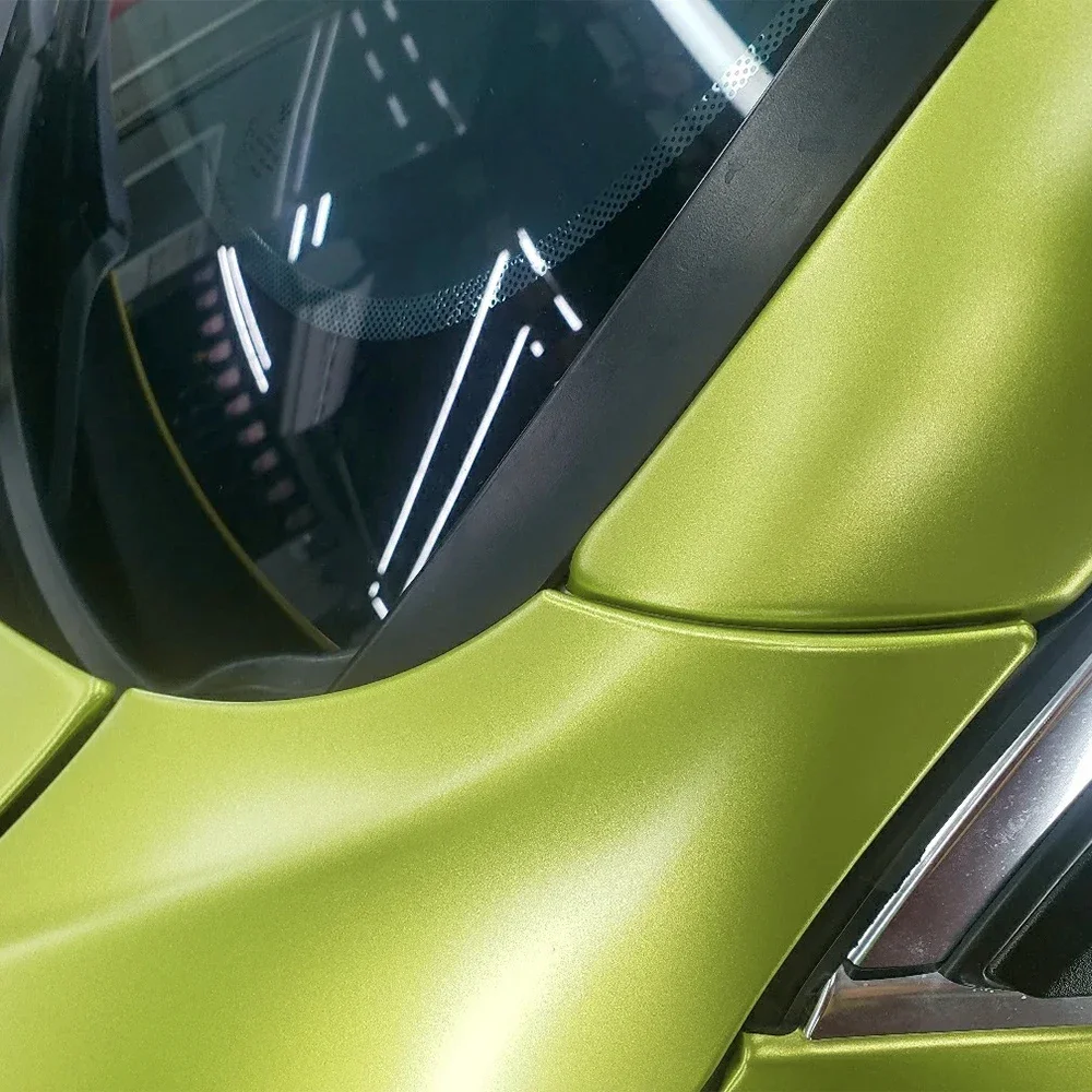 

Premium Metallic Matte Lemon Green Wrapping Vinyl Film Car Whole Body DIY Decal Protective Cover Sticker Auto Tuning Accessories