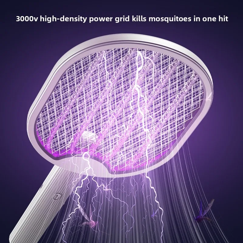 Foldable Electric Mosquito Swatter Mosquito Killer with UV Light USB Rechargeable Electric Bug Zapper Fly Bat Insect Swatter