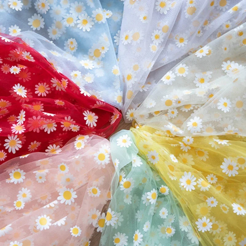 شبكة نسيج الدانتيل الصغيرة ديزي الوردي خلفية القماش تنورة قصيرة الأكمام طويلة الأكمام حقيبة عقال Diy بها بنفسك خياطة الموضة بالجملة لينة #1