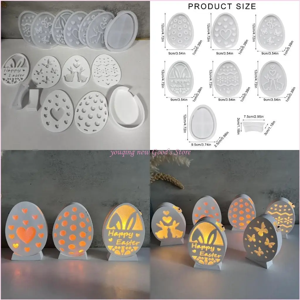 

57QA Creative Silicone Colorful Eggs Mold For Eggs Rabbit Lamp Crafting