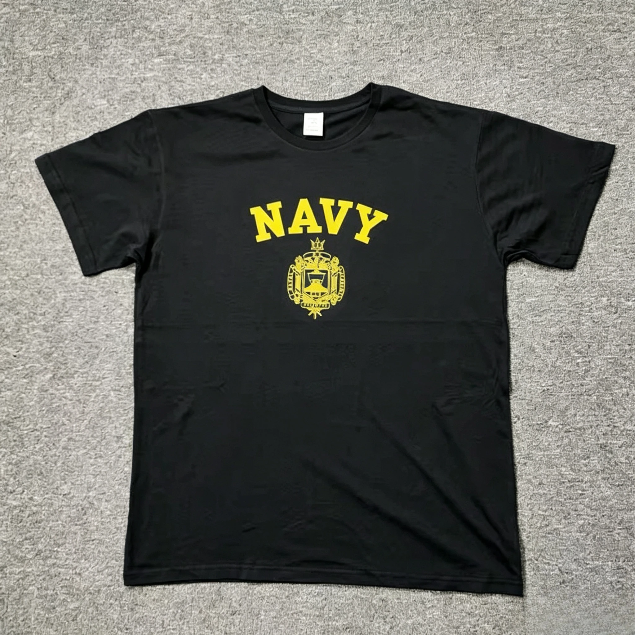 US Naval Academy Navy Crest Graphic T Shirt Navy Cotton Short Sleeve Crew Neck Tee for Men Military Streetwear Top
