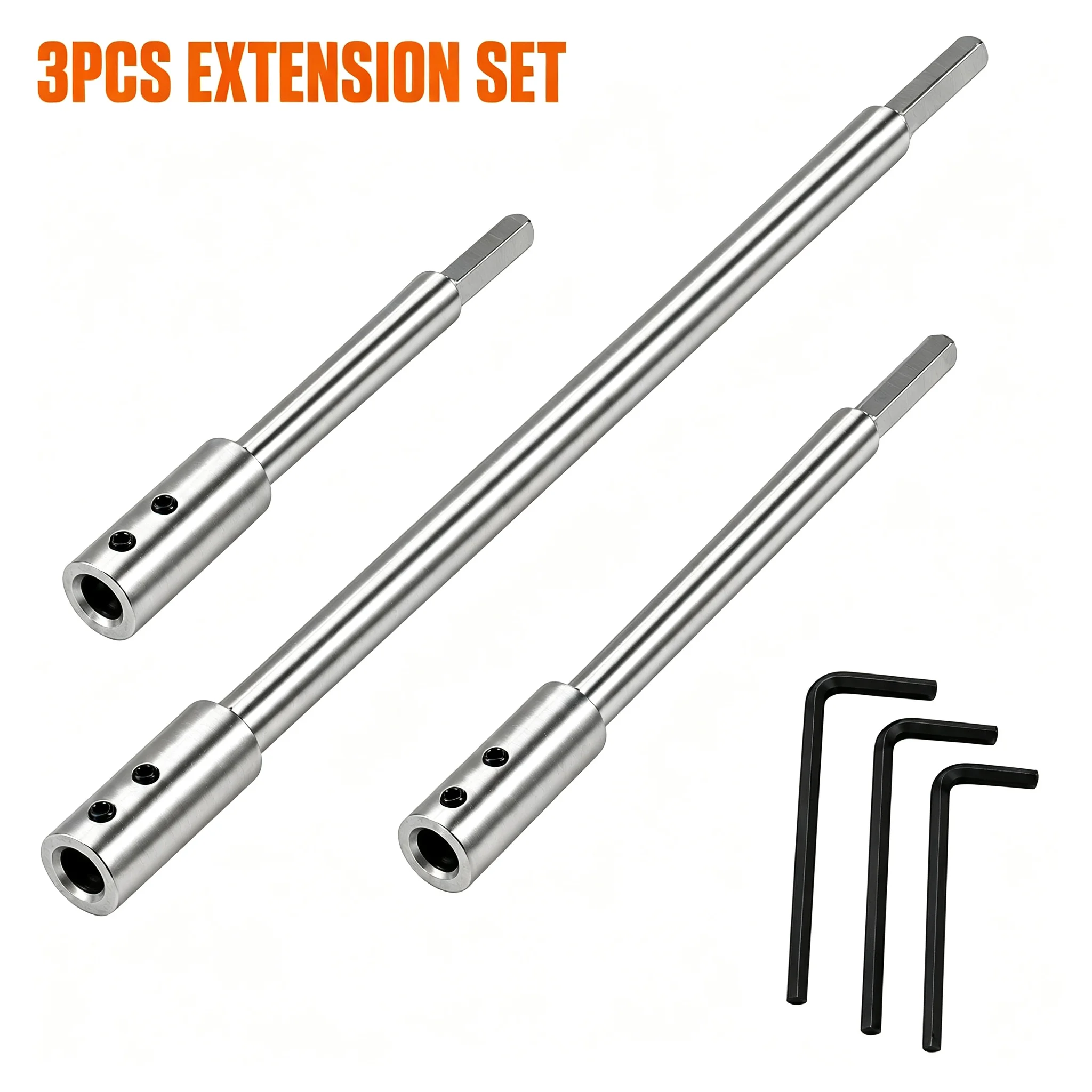 3PCS Forstner Bit Extension Set, 3/8