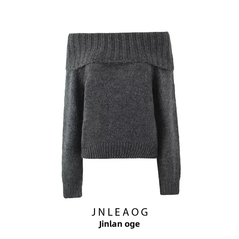 Suéter Moderno con Hombros Descubiertos, Top Corto JNLEAOG, Estilo Urbano para Mujer, Hoado, Manga Larga, Color Sólido