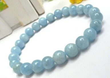 

Pretty 8mm Natural stone Round Beads elastic Bracelet