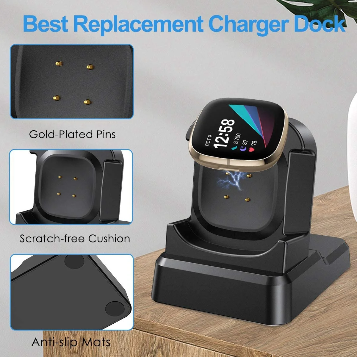 Лучшие предложения Подставка для зарядного устройства для умных часов Зарядный кабель Подставка для станции с заменой USB-шнура длиной 4,2 фута для Fitbit Sense/Versa 3