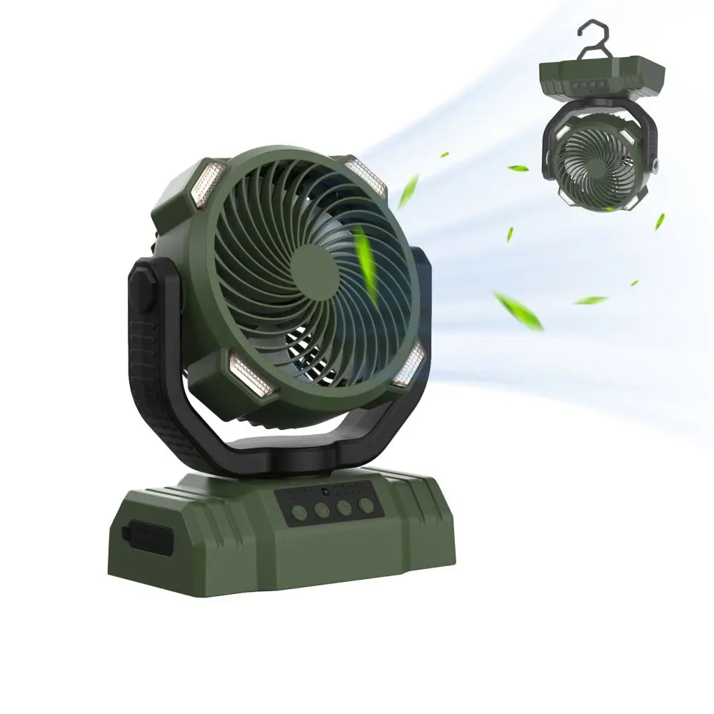 1pc outdoor camping fan,silent large capacity rechargeable portable tent camping fan, automatic shaking head,summer supplies