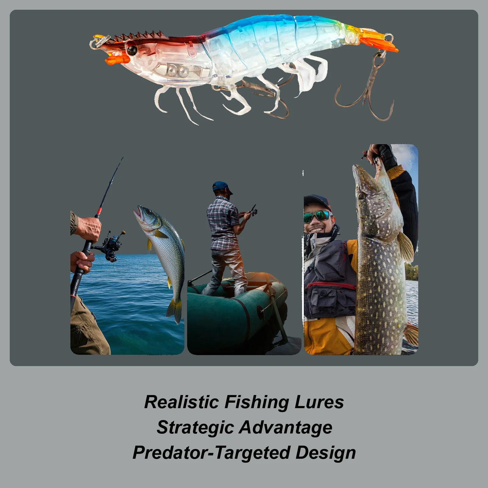 

Рыболовные приманки для окуня 3,54 дюйма, реалистичные приманки для морских креветок, искусственная джиг, светящаяся в темноте светоотражающая приманка для лосося