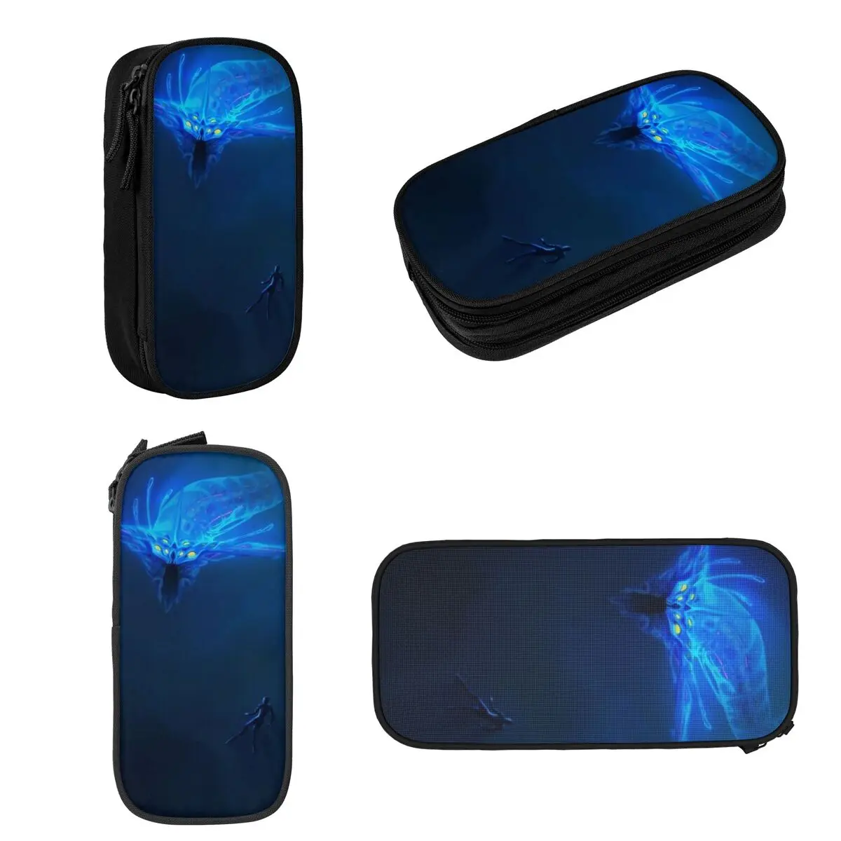 Subnautica Ghost Leviathan Lápis Cases, Grande Capacidade Pen Bags, Pen Box, Lápis Pouch para Meninos e Meninas, Papelaria Escolar