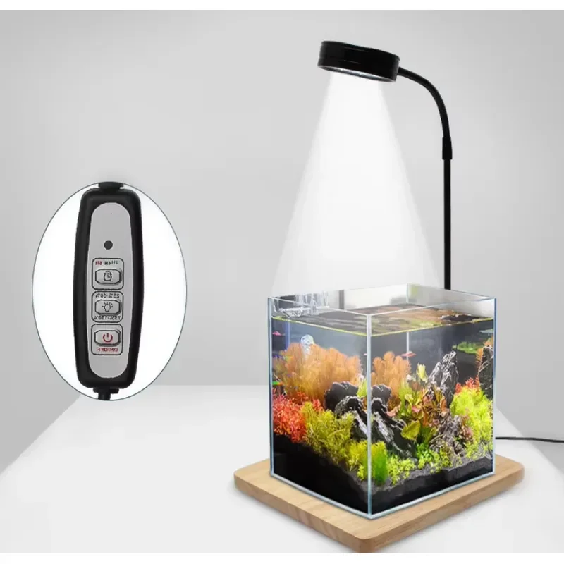 

Mini Desk Decoration Timing Fish Tank Lamp Dimming Plant Water Grass Lamp LED Aquarium Light for All Small Aquariums