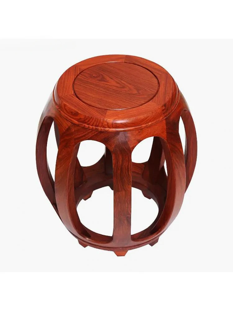 

Mahogany Drum Stool New Chinese Solid Wood Round Stool Rosewood Ancient Kite Stool Sour Branch Living Room