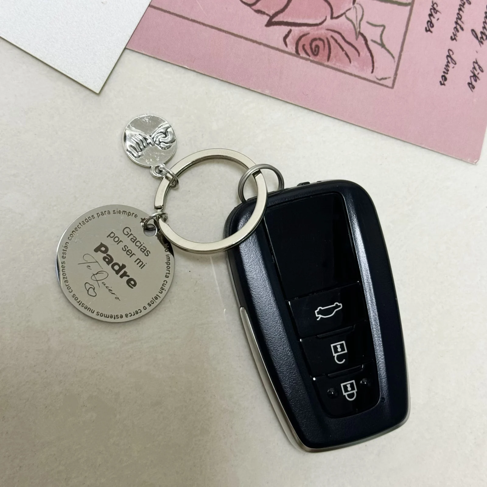 NEW Father's Day Keychain Personalized Key Chain Ring for Daddy Padre Men Car Stainless Pendant Love Birthday Gifts Wholesale