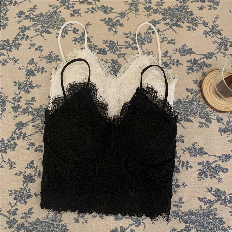 Sexy Lace Camisole Tops for Women Summer Stylish Elasticity Backless Crop Tops 2026 Black