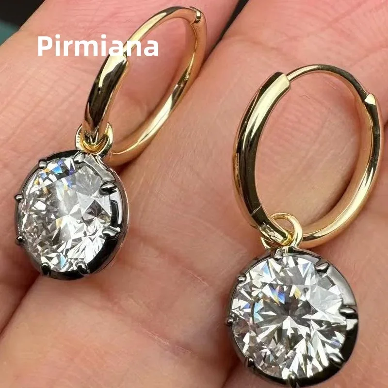 Pirmiana 14K Yellow Gold 4ct Lab Grown Diamond Earrings Engagement for Women