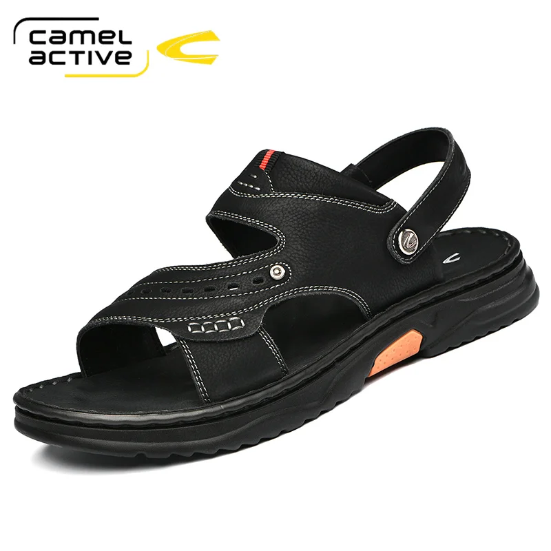 

Camel Active New Summer Men's Sandals Casual Outdoor Beach Shoes Genuine Leather Men Sandals Man chaussure homme Male Flats