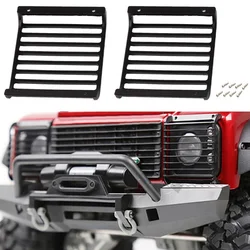 RC 2Pcs Metal Front Headlight Guards Grille Lampshade For 1/10 RC TRAXXAS TRX4 Defender Land Rover Crawler Car Upgrade Parts