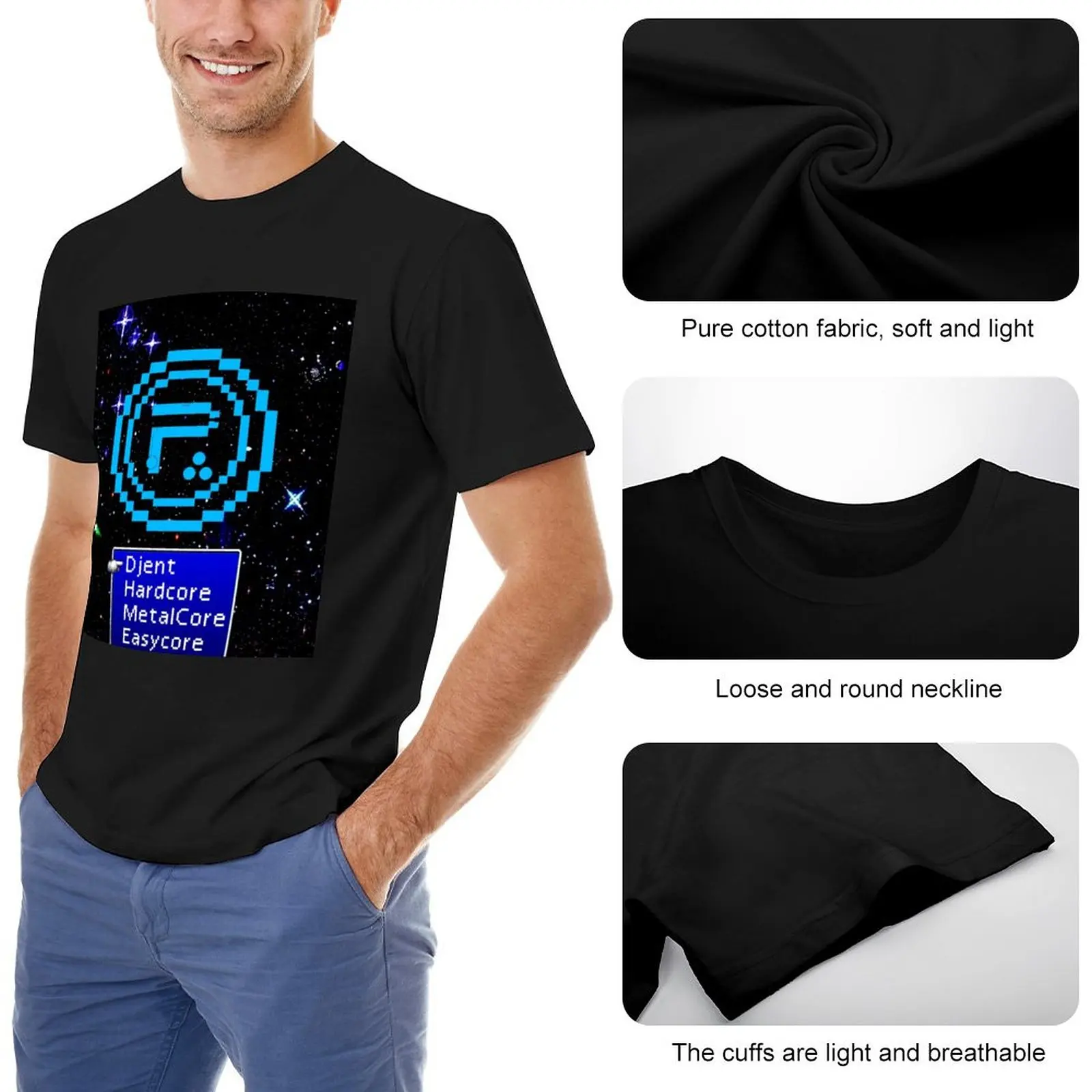 Periphery 8-bit Blue/Select Difficulty T-Shirt custom t shirts design your own Short sleeve mens graphic t-shirts funny