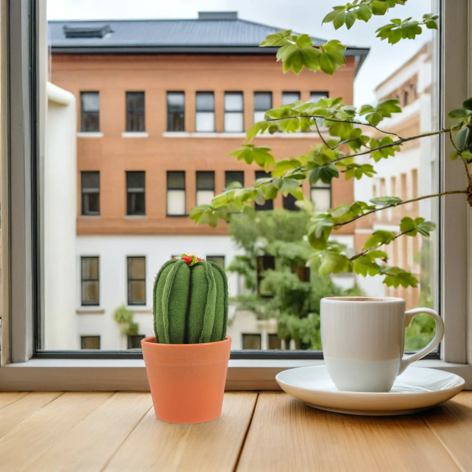 

Fabric Faux Cactus Artificial Realistic Green Desktop Decor Office Home Indoor Table Decoration Plants Cactus Decor