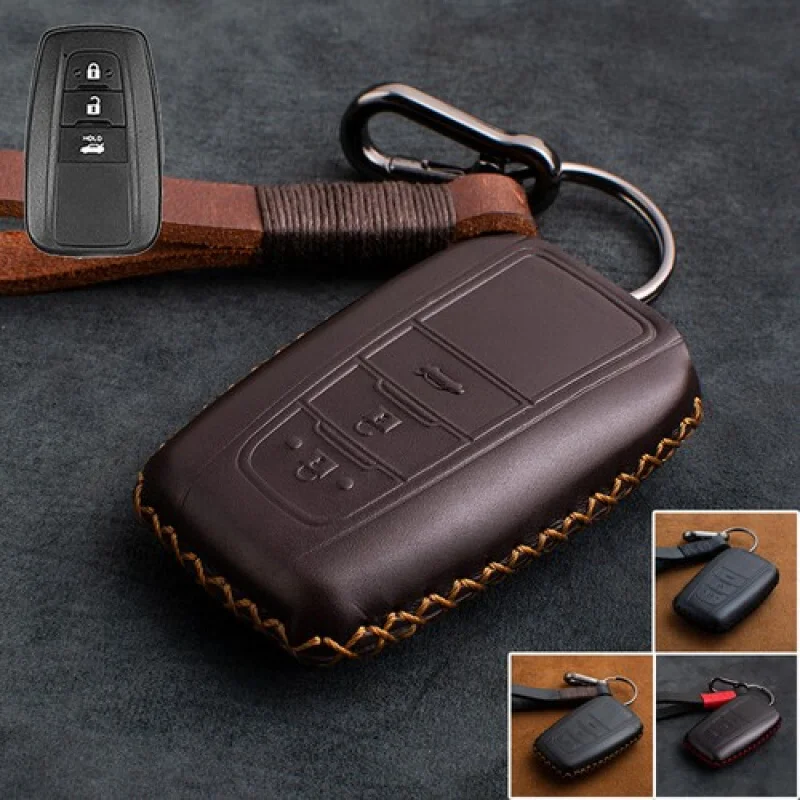 

Чехол для автомобильного брелока A + из натуральной кожи для Toyota Avalon Highlander Corolla RAV4