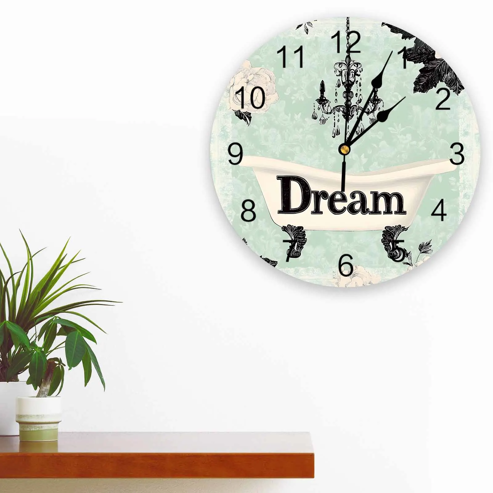 

Bedroom Wall Clocks Retro Lamps Bath Pattern Living Room Clocks Ornaments Baby Room Study Mute Wall Clocks