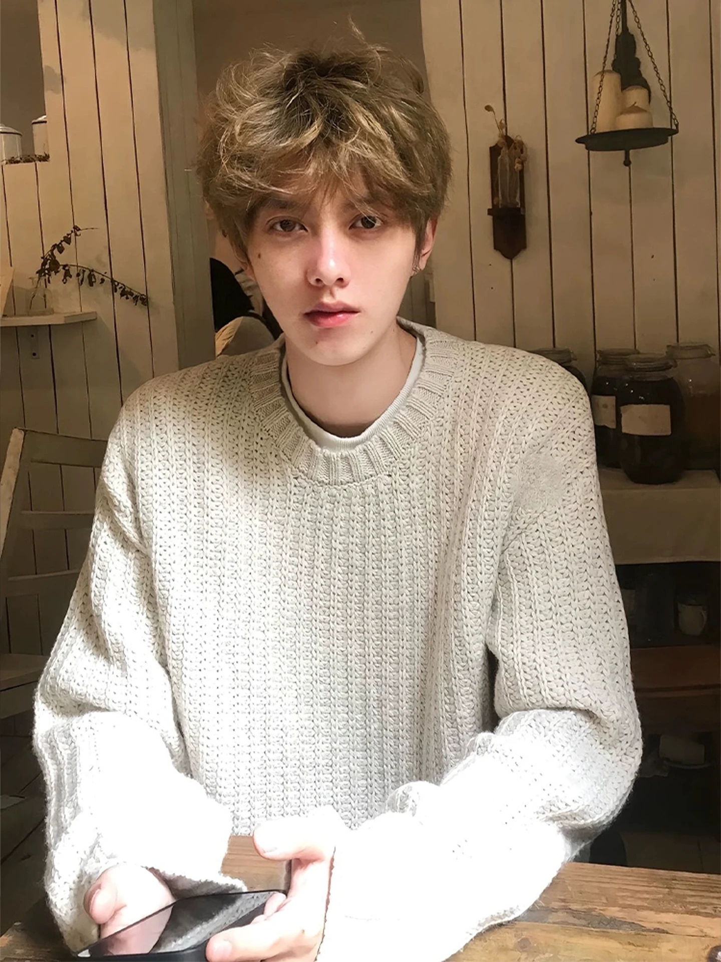 

Lazy Sle Men's Knitted Sweater round Ne Casual Winter Faion Inner Wear Base irt Mid-Thiened Comfortable Soft