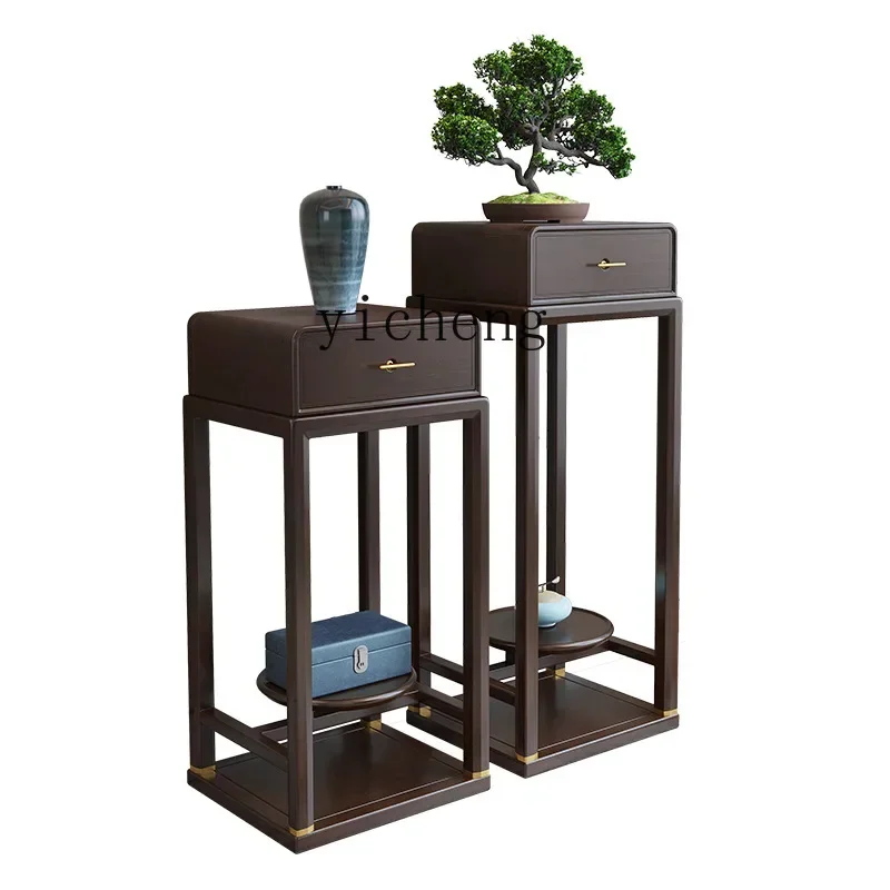 

Solid Wood Flower Stand Living Room Floor-Standing Bonsai Shelf Wooden Flower Shelf