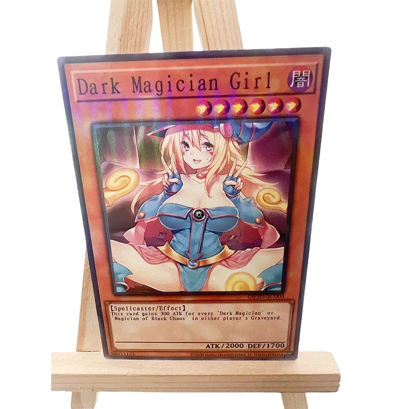 DIY Homemade Yu-Gi-Oh! Anime Black Magician Girl character Bronzing collection flash card Cartoon toys Christmas gift