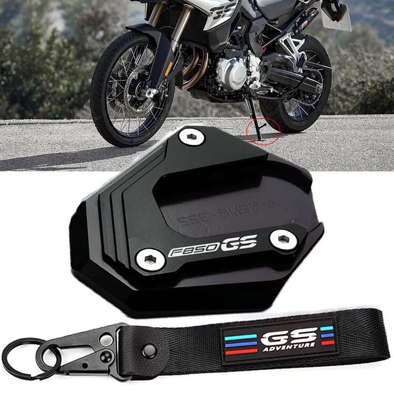 

For BMW F850GS F750GS F850 GS Adventure F 750 850 GSA Motorcycle Accessories Kickstand Side Stand Extension Pad Plate Keyring