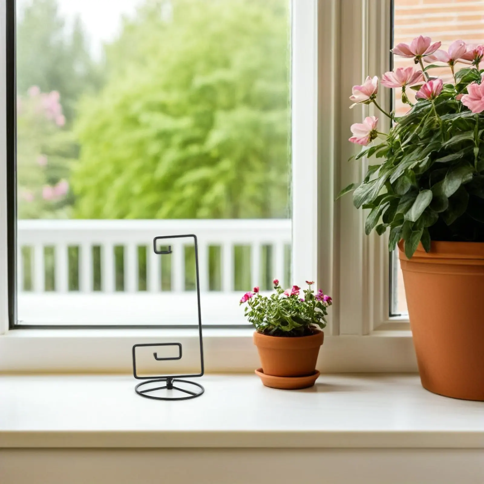 Small Metal Plant Stand for Air Plants Crystal Sphere Holder Desktop Ornament Hanger Glass Terrarium Display Stand Iron Hanging